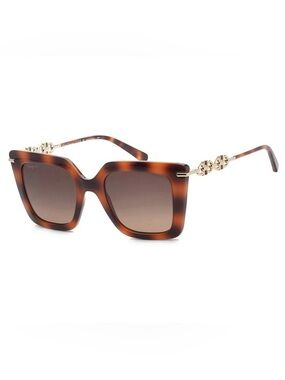 Salvatore Ferragamo Tortoiseshell Square Sunglasses with Gold Accents